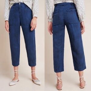 Anthropologie Navy Ankle-Length Pants